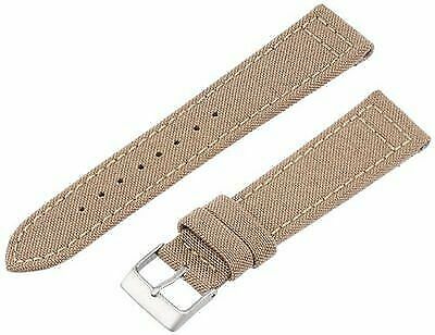 22mm Hadley-Roma MS850 Mens Sand Khaki Tan Cordura Canvas Watch - Foto 5