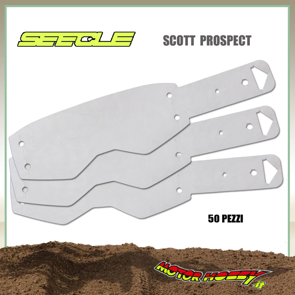 50 PEZZI LENTI A STRAPPO TEAR OFF SEECLE COMPATIBILI SCOTT PROSPECT E FURY