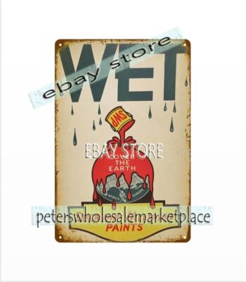 1940s Sherwin-Williams Wet Paint metal tin sign posters for sale