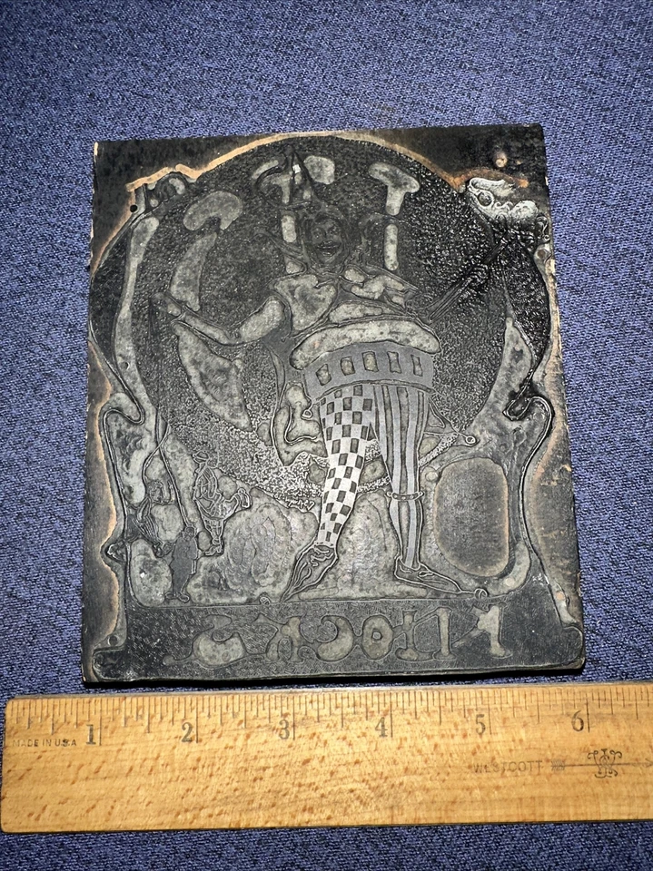 Print Block  “ Clown Jester “ Unique Image,Nice Details! - Image 2 of 4