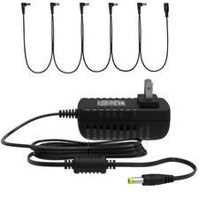 9V AC Adapter  5 Daisy Chain Cable for 9V DC Tip Negative Guitar Effect Pedals