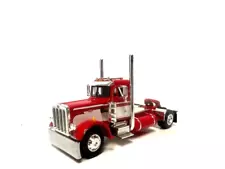 DCP / FIRST GEAR 1/64 SCALE 359 PETERBILT DAY CAB, SINGLE AXLE, RED & WHITE