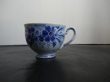 Rare Small Painted Delft Blue Ceramic Teacup Signed  Numbered