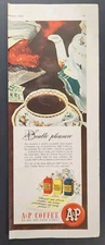 A&P Grocery Food Store Eight O'Clock Coffee Vtg Magazine Print Ad 1945