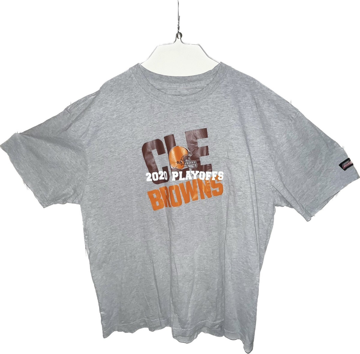 Dickies Cleveland Browns T Shirt NFL Playoffs 2020 Short Sleeve Men's XXL  Gray