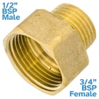 Brass 3/4" BSP Female To 1/2" BSP Male Pipe Reducer Threaded Adapter Fitting