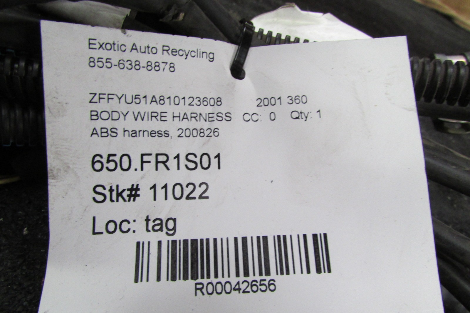 Ferrari 360, ABS Connecting Cables, Wiring Harness, Used, P/N 200826