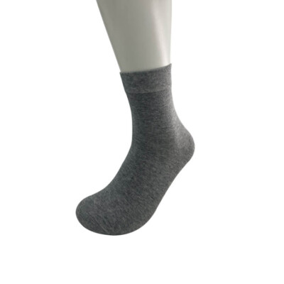 5 pairs Men's medium tube solid color deodorant wicking cotton socks Black