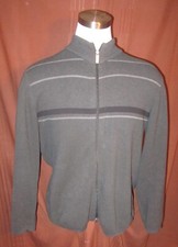 Eddie Bauer Men's Full-Zip Cardigan Sweater Jacket, Gray, Cotton, Size L, EUC