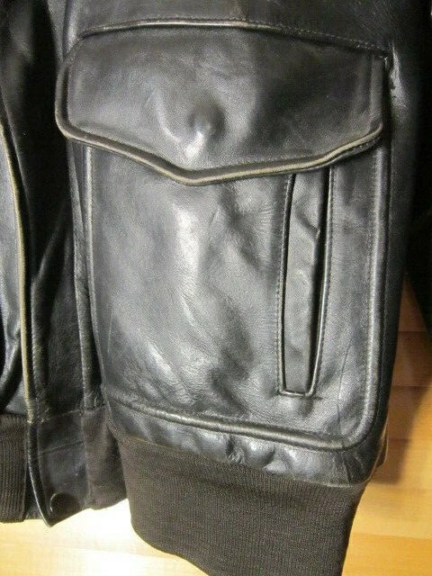 Rare Vintage 50s Daniel Boone Two Star Motorcycle Steer Leather Jacket Men 42-44 - Image 3 of 4