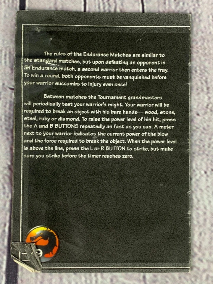  Mortal Kombat (Super Nintendo, 1994) Cartridge & Instructions  - Image 3 of 4