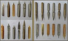 Two sets of 12 lefthanded nibs e.g.Brause, Esterbrook,Mitchell,Perry,Soennecken