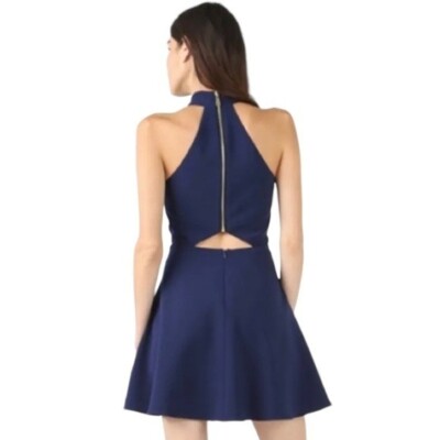 Jay Godfrey Navy Blue Cutout Halter Neck Skater Cocktail Dress Women's 4 |  eBay