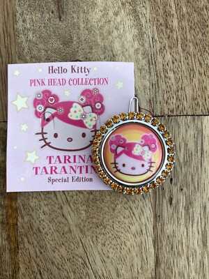 TARINA TARANTINO HELLO KITTY PINK HEAD AFRO SWAROVSKI HAIR CLIP