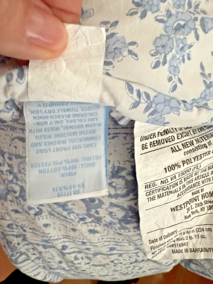 Edredón floral Simply Shabby Chic índigo/azul y blanco y 2 fundas de almohada Foto 3 de 4