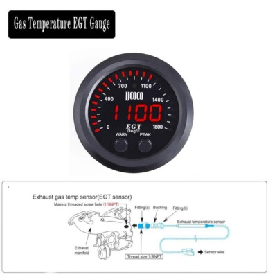 Uitlaatgastemperatuurmeter, 2 inch 52 mm Uitlaatgastemperatuurmeter 7