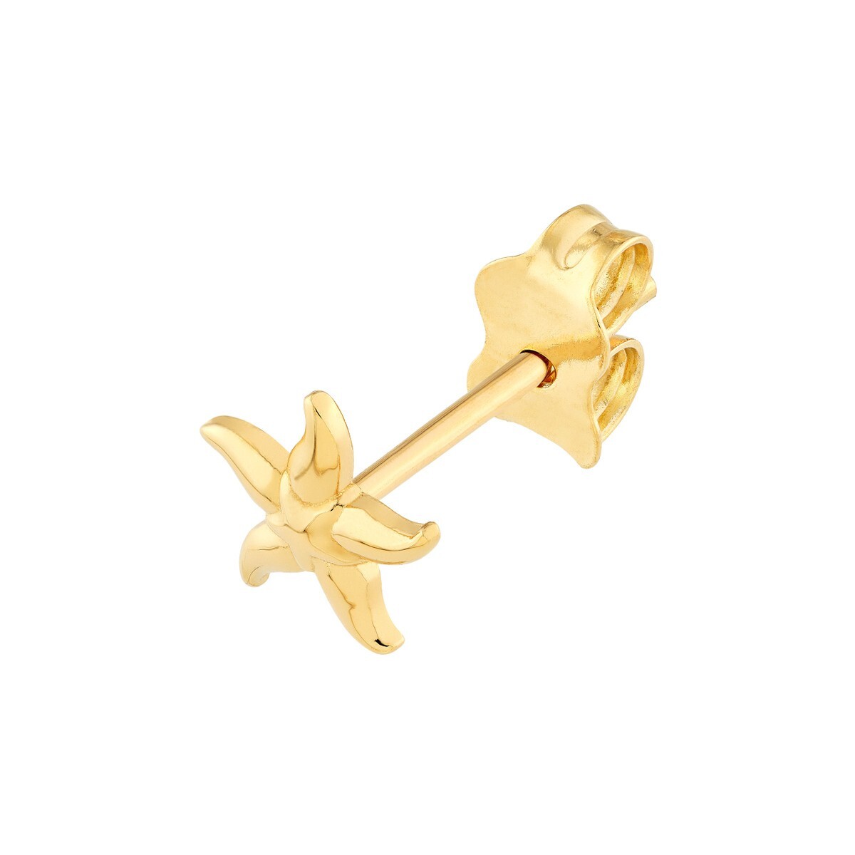 14K Solid Gold Starfish Stud Earrings Small Dainty Beach Nautical Jewelry Women View 4