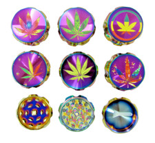 50mm 3 Part Metal Herb Grinder Embossed Spice Crusher Kitchen Gadget UK