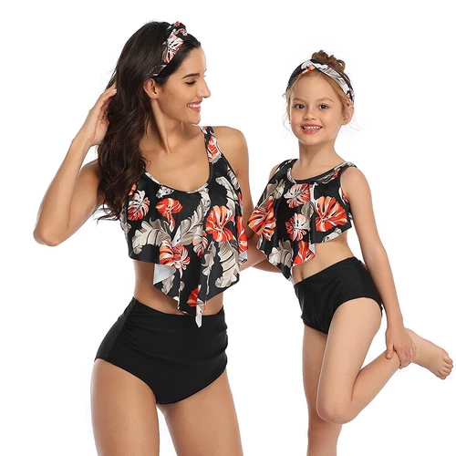 2024 Mom Daughter Swimsuit Family Matching Men Boy Summer Beach Bathing Swimwear - Picture 7 of 19