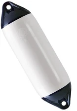 POLYFORM F SERIES CYLINDRICAL FENDER WHITE AND REINFORCED CAPS NAVY BLUE 