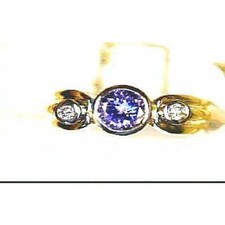 Le Vian 14K Yellow Gold Cocktail Ring for Her 1.26 cts Tanzanite Diamond Size 7