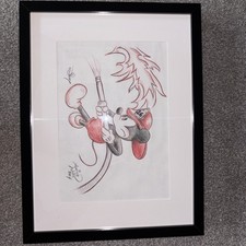 Disney Mickey Original Art Bespoke Pencil Sketch, Hand Drawing, Framed