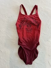Nike Y2K Vintage Red Ombr One Piece Tribal Racerback Competition Swimsuit Size6