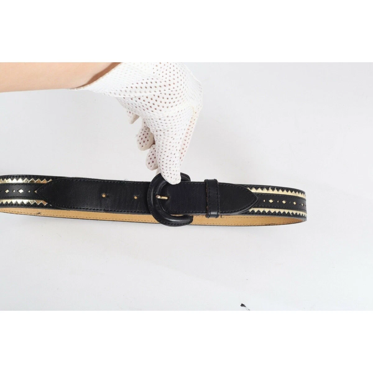 Vintage Kenzo Paris Leather Belt Western Sz 28/29 Boho Total Measurement 32 Boho Chic Ladies Style Paisley Belt – Cattle Kate main image 2