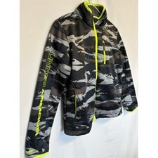 Under Armour Boys ColdGear Infrared Storm Camo Full Zip Jacket Grey Neon