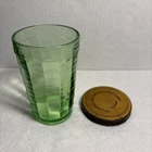 Green Depression Block Optic Anchor Hocking Lidded Cup/glass