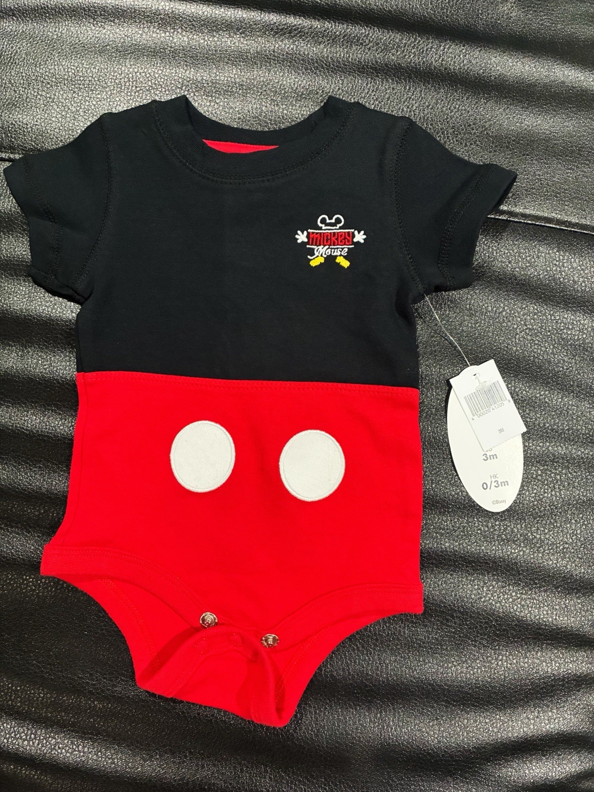 Disney Parks Mickey Mouse Baby Bodysuit 0-3M Colorblock Cotton Jersey