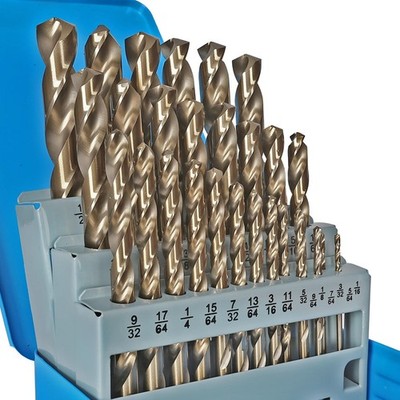 COMOWARE Cobalt Drill Bit Set- 29Pcs M35 High Speed Steel Twist Jobber Length...