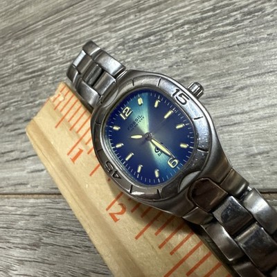Fossil Am-3526 Ladies Womens Wrist Watch Blue Face Stainless  display picture 3