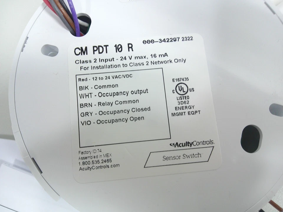 Acuity Controls CM-PDT-10-R Extended Range Low Voltage Ceiling Mount Sensor - Image 3 of 3