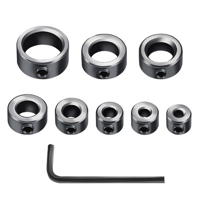 Depth Stop Drill Bit,Stop Collar Set Includes 1/8 , 3/16 , 1/4 , 5/16 , 3/8