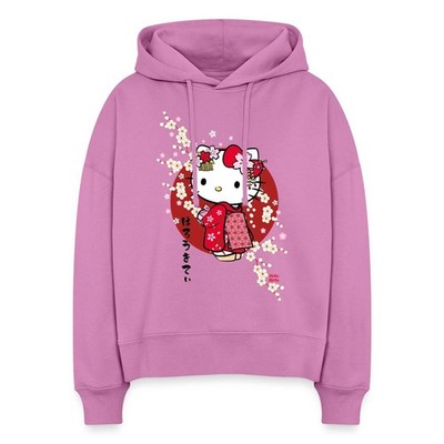 Hello Kitty Japan Kimono Kirschblüten Frauen Boxy Organic Hoodie