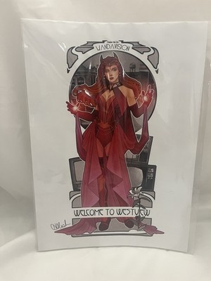 Scarlet Witch WandaVision Print Lily McDonnell Signed Con Exclusive 12x8.5 New
