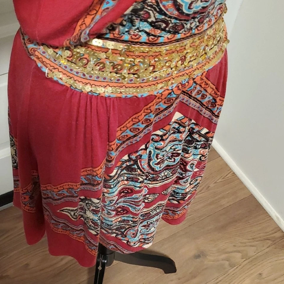 Vestido estampado Sweetees rojo y azul sin mangas Foto 4 de 4