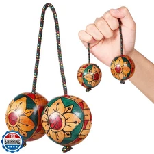 Toyvian African Shaker Instrument African Shakers Shaking Rhythm Double Balls
