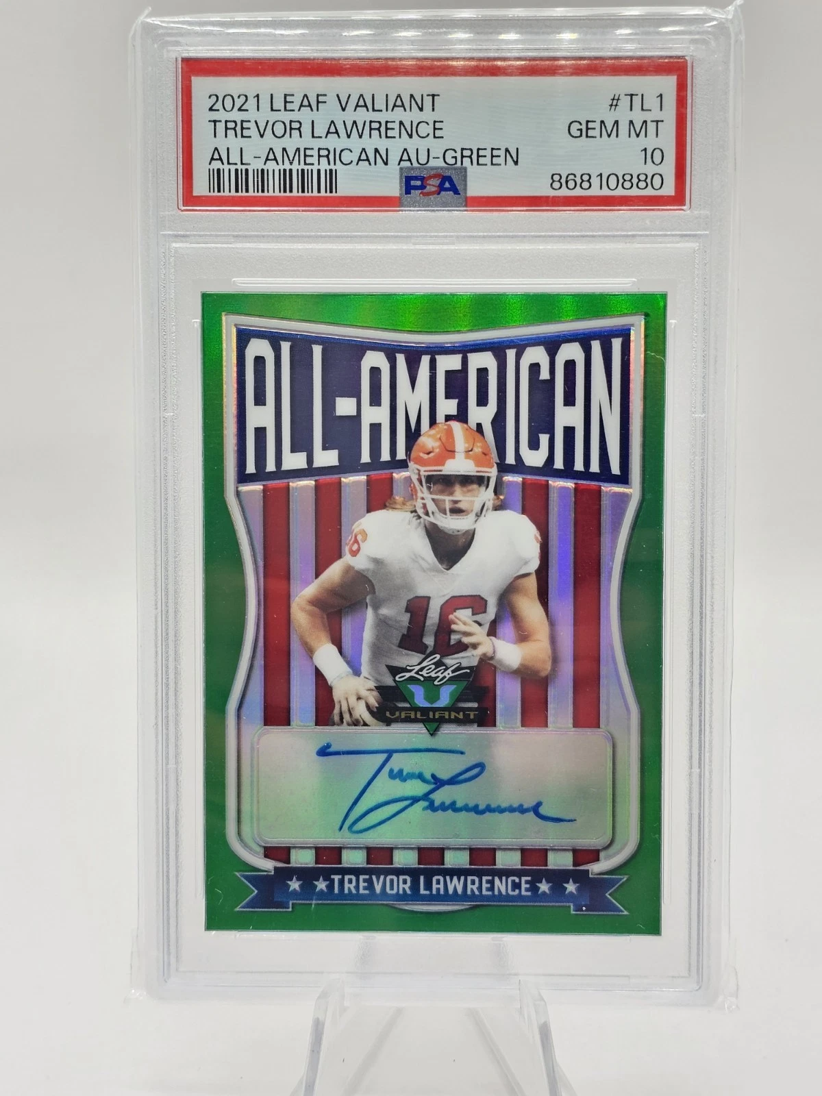 Trevor Lawrence Leaf Valiant All-American Autographs #TL1 Base