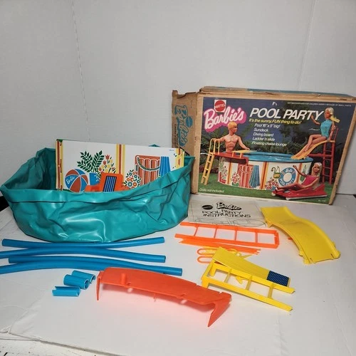 Barbie’s Pool Party Play Set Vintage 1973 Complete Set With Box & Instructions