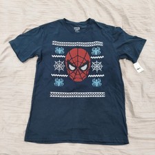 Spiderman T-Shirt Boys Small Dk Blue Marvel Short Sleeve Tee