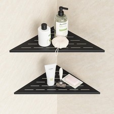 12 Inch Matte Black Corner Shelf Set of 2,Shower Shelves for Tile Wall Insert...