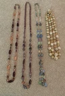 Lot of 4 Vintage Beaded Necklaces Costume Jewelry Glass Plastic Artsy Boho