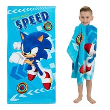 Franco Kids Super Soft Cotton Beach Towel, 58 In X 28 In, Sonic The He