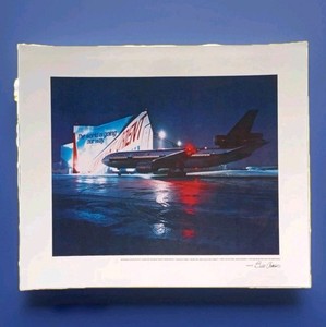 Laminated Northwest Orient Airlines McDonnell Douglas DC-10 1980's Print 20x16