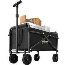 Outsunny 62L Festival Trolley, 60kg Heavy Duty Folding Trolley Cart, Black