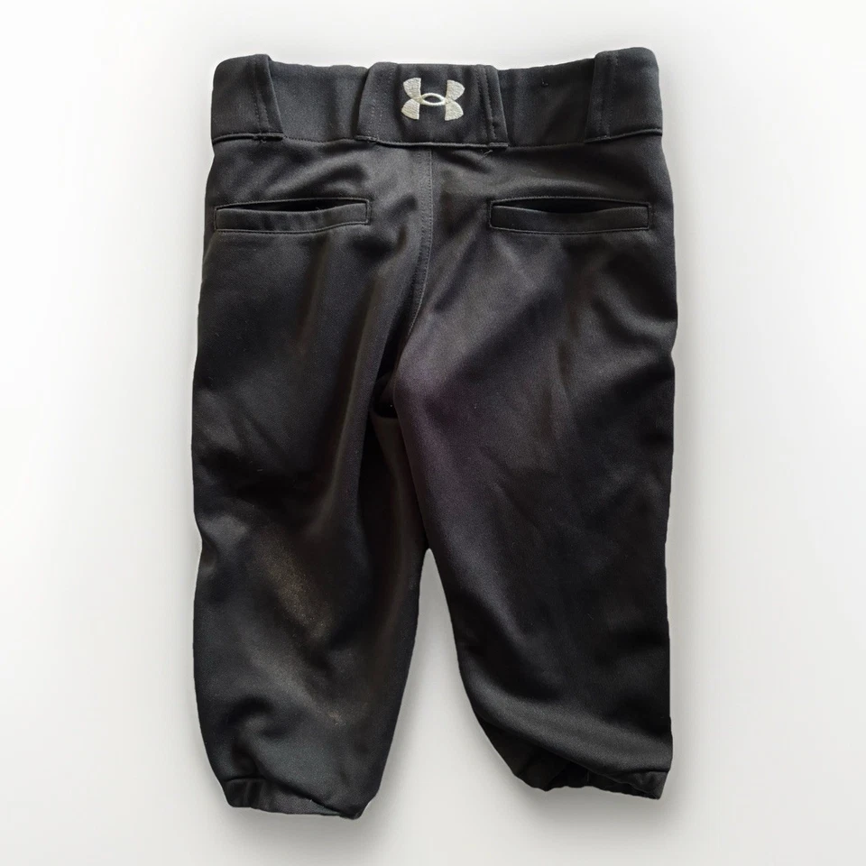 Pantalones de béisbol y softbol Under Armour juveniles YXS negros y amarillos recortados usados en excelente estado Foto 2 de 4