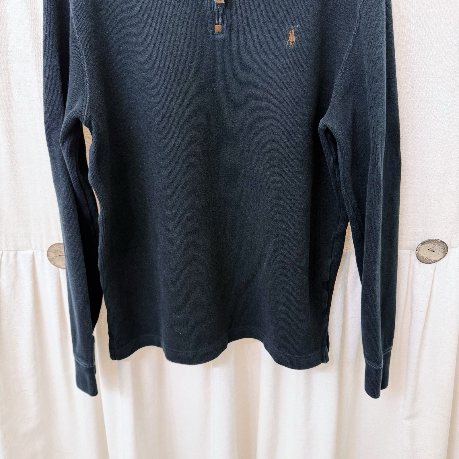 Felpa Ralph Lauren uomo taglia media nera pony maglione zip 1 4