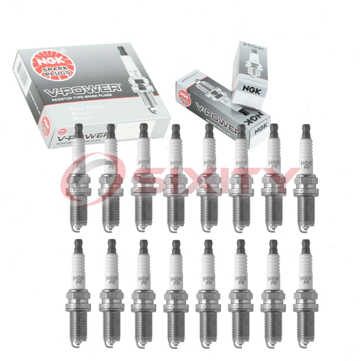 16 pcs NGK V-Power Spark Plugs for 2014-2015 Ram 2500 6.4L V8 - Engine Kit pq
